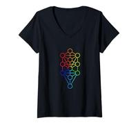 Femme Arbre De Vie Géométrie Sacrée Spirituelle Zen Yoga T-Shirt avec Col en V