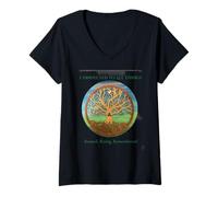 Femme Arbre de Vie sacré | Connecté à Toutes Choses T-Shirt avec Col en V