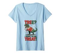 Femme Arbre Dont Je pensais Que tu avais Dit « Traitez Un Dino drôle » T-Shirt avec Col en V