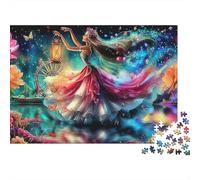 Femme Arc-en-Ciel 1000pcs Thick Cardboard Kids Art de Fantaisie Galaxy Fox Puzzle Beginners Cognitive Development Educational Challenge Home Gift for Young Learners 52x38cm/1000pcs