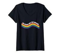 Femme Arc-en-Ciel libéral : Pas de Rois mais de Yas Queens T-Shirt avec Col en V