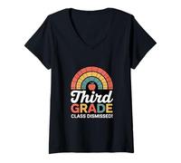 Femme Arc-en-Ciel rejeté de e troisième année T-Shirt avec Col en V