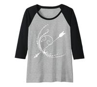 Femme Arc et flèche symboles de la déesse de la lune Wicca Pagan Cadeau Manche Raglan