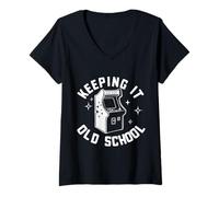 Femme Arcade Keeping It Old School Gaming, Jeu rétro T-Shirt avec Col en V