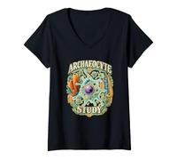 Femme ARCHAEOCYTE Study Éponge Cellule Zoologie T-Shirt avec Col en V