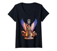 Femme Archange Metatron Angelic Protector Art Spirituel ésotérique T-Shirt avec Col en V