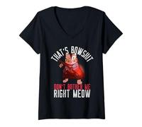 Femme Archer à l'arc Amusant pour Les Amateurs de Chats T-Shirt avec Col en V