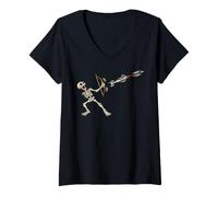Femme Archer Arc et flèche Halloween Blessure Humour Blessé Humour T-Shirt avec Col en V