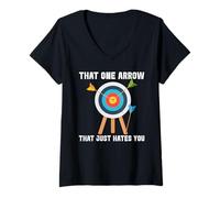 Femme Archer Arrows Tir à l'arc Dicton Sarcastique T-Shirt avec Col en V