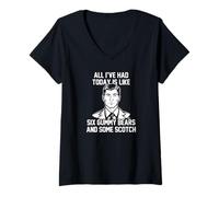 Femme Archer Six Gummy Bears and Scotch Funny Cartoon T-Shirt avec Col en V