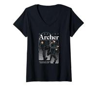 Femme Archer World's Most Dangerous Spy Funny Cartoon T-Shirt avec Col en V