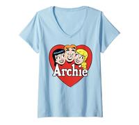 Femme Archie Comics Betty Veronica Heart Trio T-Shirt avec Col en V