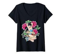 Femme Archie Comics Veronica Lodge Tattoo Rose T-Shirt avec Col en V