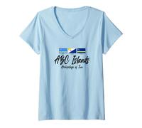 Femme Archipel des îles ABC d'Aruba, Bonaire et Curaçao T-Shirt avec Col en V