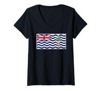 Femme Archipel du Drapeau des îles Chagos T-Shirt avec Col en V