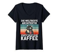Femme Architecte Café Collège Profession Architecte T-Shirt avec Col en V