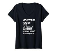 Femme Architecture Définition Drôle Architecte Professeur Enseigner T-Shirt avec Col en V