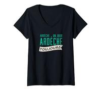 Femme Ardèche un jour - cadeau homme humour drôle T-Shirt avec Col en V