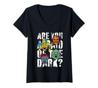Femme are You Afraid of The Dark? Character Collage Retro TV Show T-Shirt avec Col en V