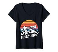 Femme are You Flirting with Me Cheeky Pickup Dating Flirting - T-Shirt avec Col en V
