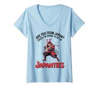 Femme are You from Japan Cause I'm Trying to Get in Japanties T-Shirt avec Col en V
