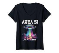 Femme Area 51 My Ass : des extraterrestres et des ovnis drôles en Ont Assez des études T-Shirt avec Col en V