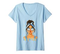 Femme Argentinian Girl Argentina Flag Argentinian Girlfriend Wife T-Shirt avec Col en V