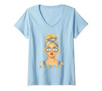 Femme Argentinian Girl Argentina Flag Argentinian Girlfriend Wife T-Shirt avec Col en V