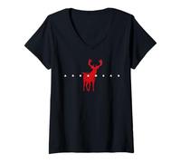 Femme Arkansas Silhouette d'animal de cerf à Queue Blanche T-Shirt avec Col en V
