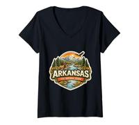 Femme Arkansas The Natural State Souvenir Visiteur Souvenir Voyage T-Shirt avec Col en V