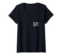 Femme Arlington Virginia 571 Code régional Patriote Américain T-Shirt avec Col en V