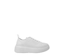 Armani Exchange Baskets en cuir solide blanc