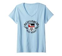 Femme Armoiries autochtones de Nouvelle-Zélande T-Shirt avec Col en V