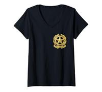 Femme Armoiries Italiennes - Repubblica Italiana T-Shirt avec Col en V