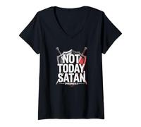 Femme Armure chrétienne de Dieu Verset biblique Éphésiens 6:11 T-Shirt avec Col en V
