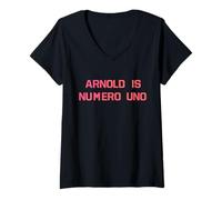 Femme Arnold is Numero Uno T-Shirt avec Col en V