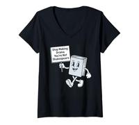 Femme Arrête de Faire du théâtre, tu n'es Pas Shakespeare T-Shirt avec Col en V