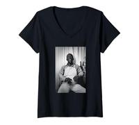 Femme Art Blakey Batteur des Messagers Jazz Michael Grecco T-Shirt avec Col en V