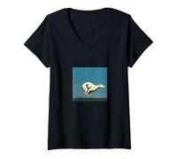 Femme Art canin adopté par Un Coureur retraité de Running Greyhound T-Shirt avec Col en V