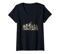 Femme Art d'aventure dans la nature en plein air avec Papa Fishing T-Shirt avec Col en V