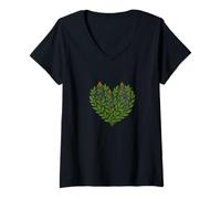 Femme Art de la fierté Nationale des Bluebonnets du Texas en Forme de cœur et de Fleurs Sauvages T-Shirt avec Col en V