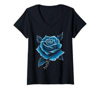 Femme Art de la roseraie T-Shirt avec Col en V