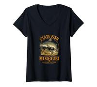 Femme Art de l'histoire Naturelle du Poisson-Chat T-Shirt avec Col en V