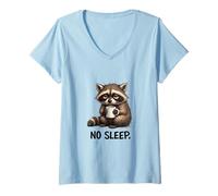 Femme Art de l'humeur du Raton Laveur privé de Sommeil T-Shirt avec Col en V