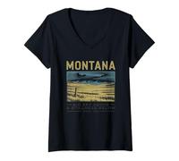 Femme Art de Paysage du Montana : Ciel Étoilé et Calme T-Shirt avec Col en V