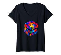Femme Art du Cube de Vitesse T-Shirt avec Col en V