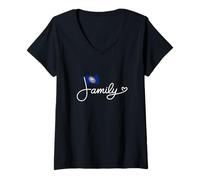 Femme Art du Monde du Patrimoine du Drapeau du New Hampshire de la Famille du New Hampshire T-Shirt avec Col en V