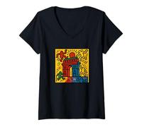 Femme Art emblématique de l'Arc de Triomphe à Paris T-Shirt avec Col en V