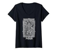 Femme Art Guerrier Slave, Viking, païen, Nordique, Mythe Nordique T-Shirt avec Col en V