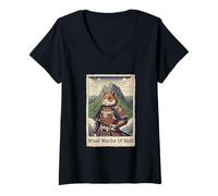 Femme Art Japonais Ukiyo-e Haïti Hamster T-Shirt avec Col en V